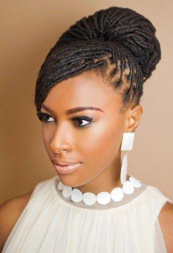 African American French Braid Updo Hairstyles Pictures