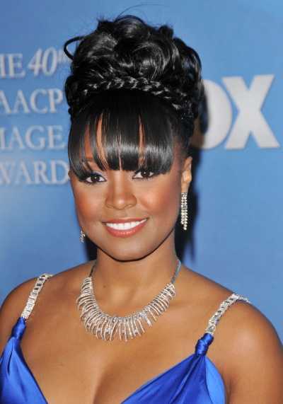 African American Prom Long Bangs Hairstyle