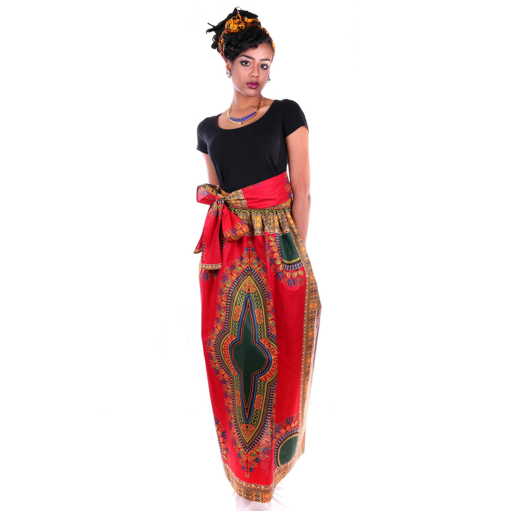 African Prints Maxi Skirts Dresses Patterns With Pockets