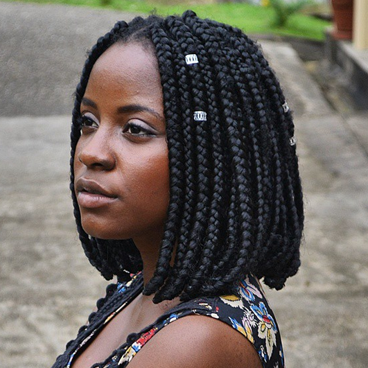 Box Braids In A Bob Hairstyle For Black Women Pictures
